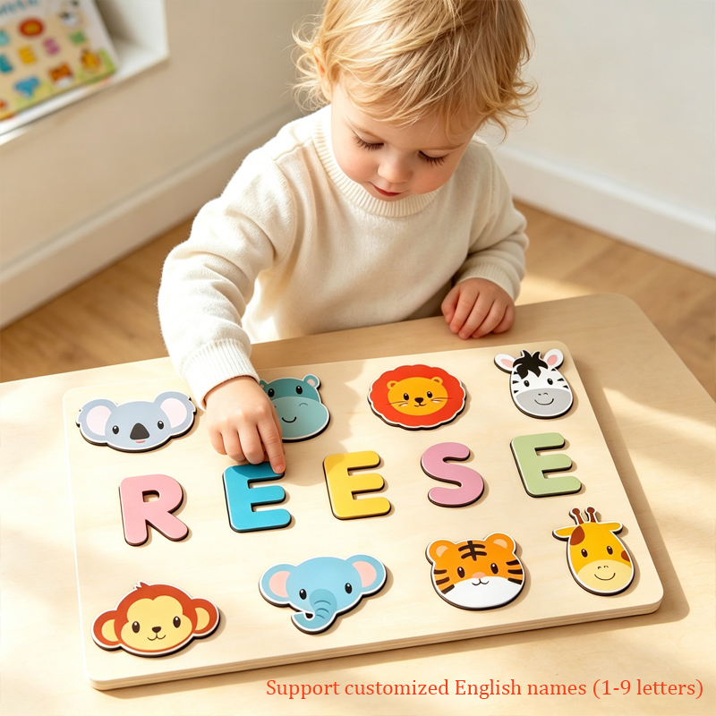Kids Toys Names - لغز خشبي شخصي من مونتيسوري اسم