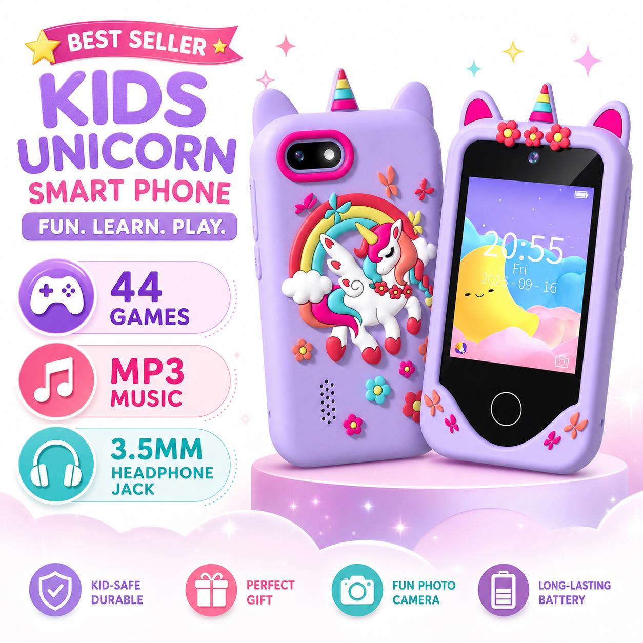 Kids Toys Smartphone - هاتف ألعاب ذكي للأطفال مع 44