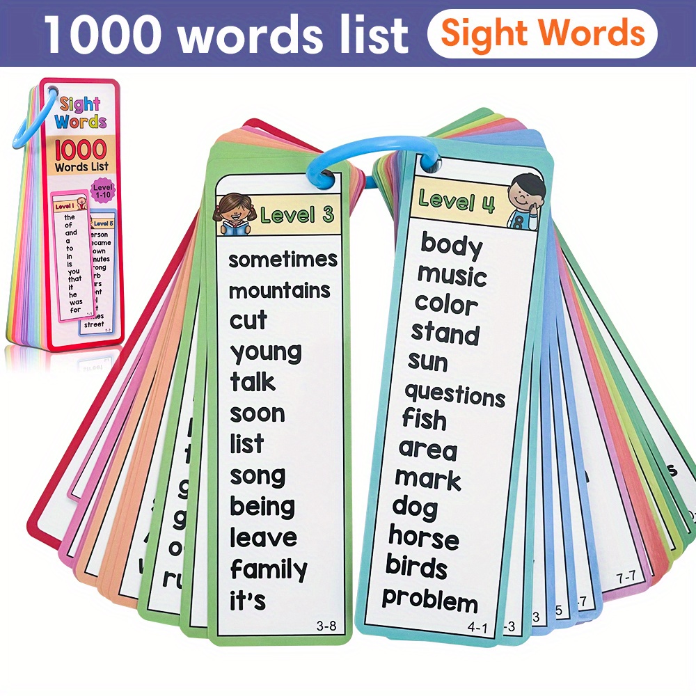Educational Flash Card - 1000 كلمة رؤية بطاقات فلاش للأطفال