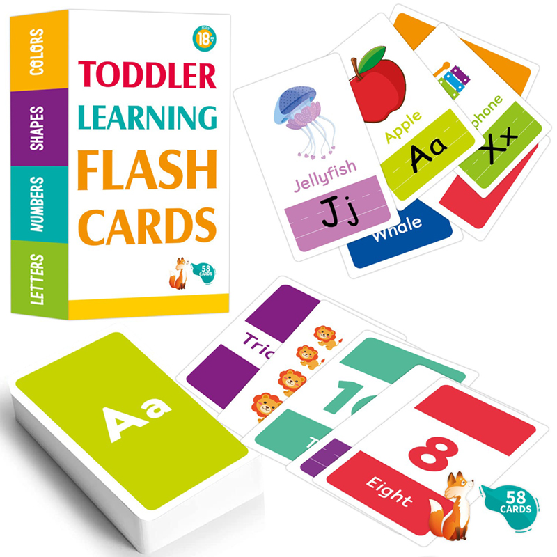 Educational Flash Card - 58 قطعة من بطاقات الفلاش لتعلم