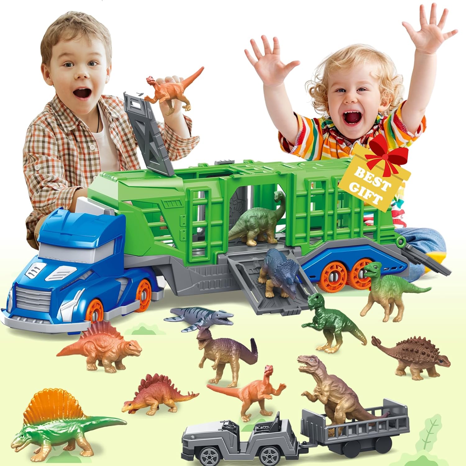 مجموعة ألعاب مركبات نقل الحيوا - مراجعة Kids Toys Dinosaur وسعره