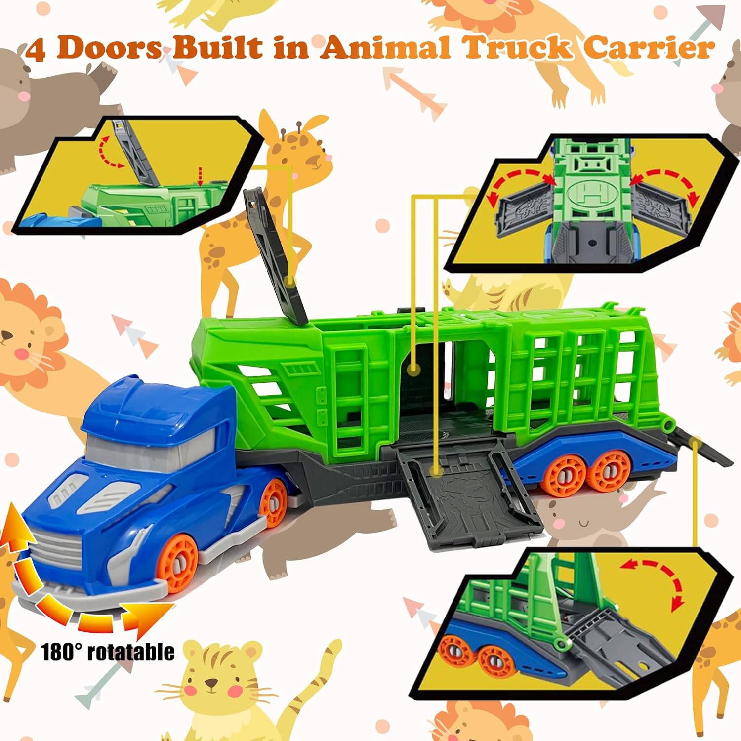 مجموعة ألعاب مركبات نقل الحيوا - مراجعة Kids Toys Dinosaur وسعره