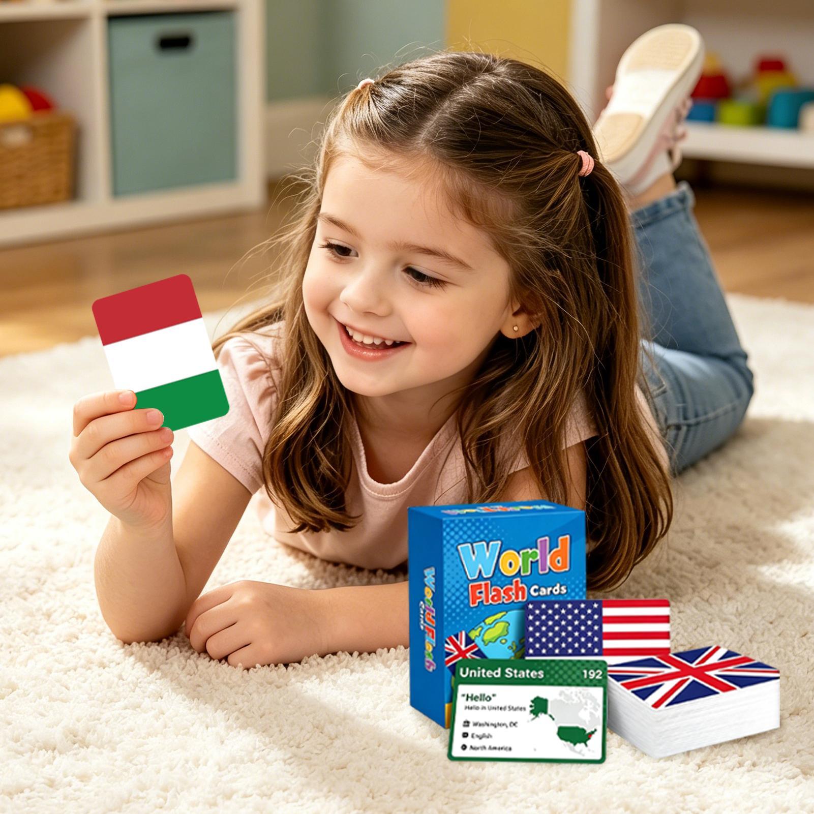 245 بطاقة تعريف بأعلام العالم  - مراجعة Educational Flash Card وسعره