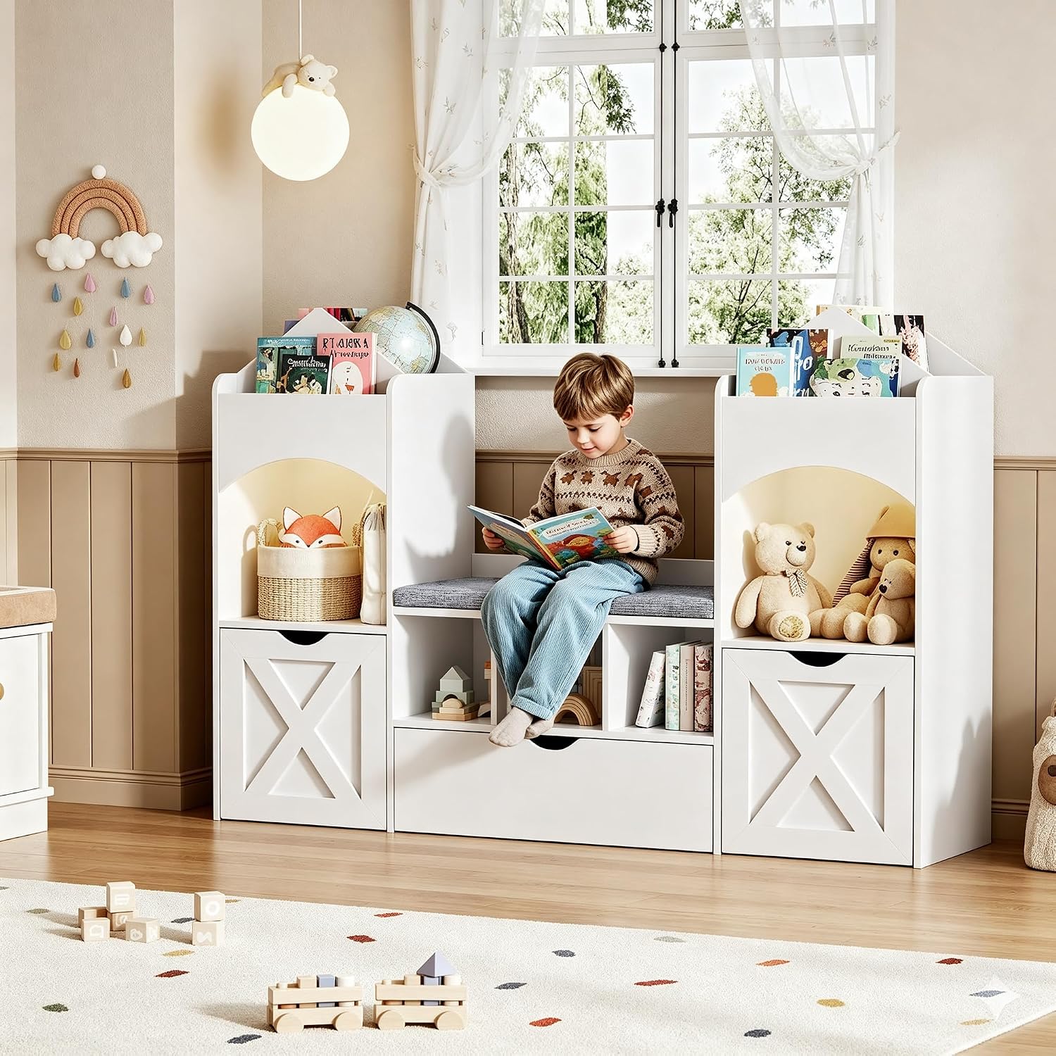 رف كتب للأطفال على شكل قلعة، ر - مراجعة Kids Toys Drawers وسعره