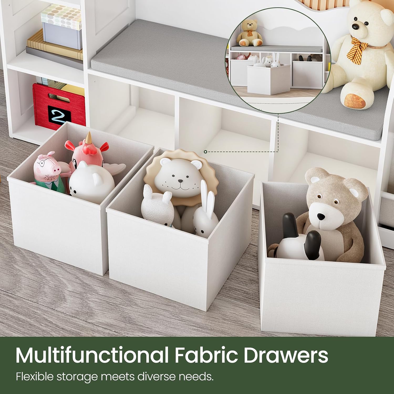 رف كتب للأطفال 3 في 1 مع وسادة - مراجعة Kids Toys Drawers وسعره